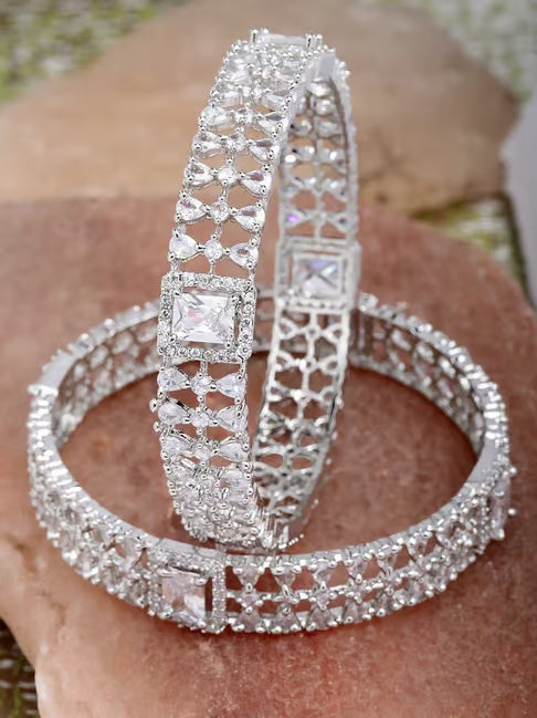 Silver Plated AD Bangles