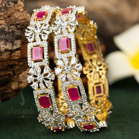 Red Gold Platted AD Bangles