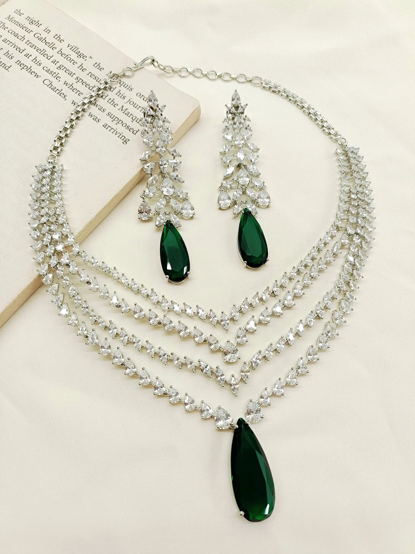 Royal Sapphire Drop Necklace Set